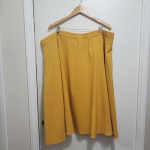 Mustard Yellow 4X Modcloth Swing Skirt W Pockets